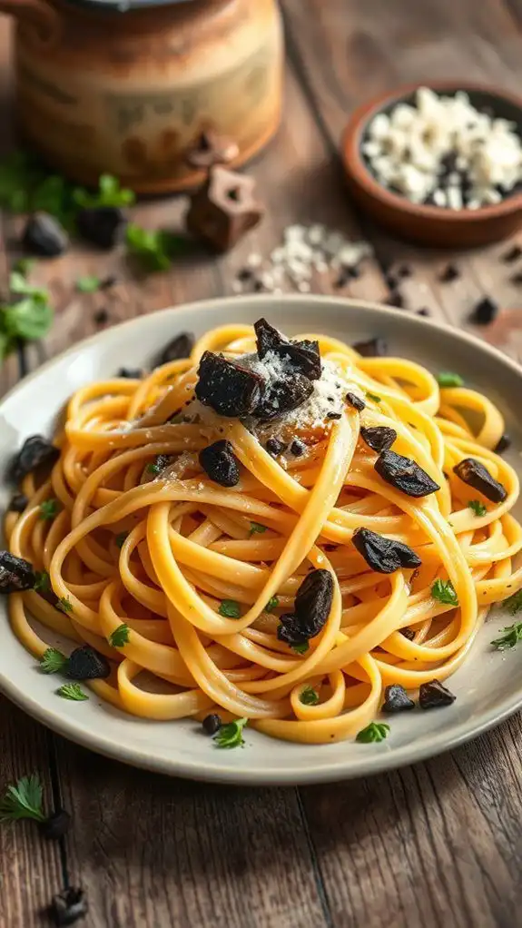 truffle infused tagliatelle dish
