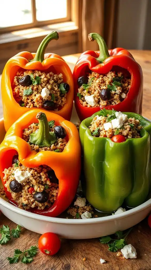 tuna quinoa stuffed peppers