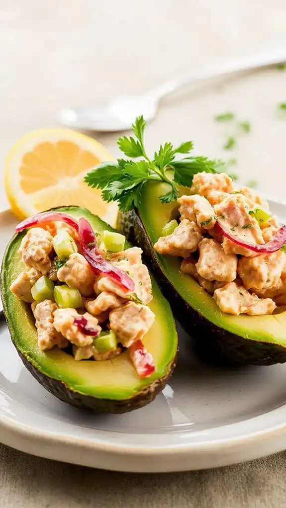 tuna salad in avocado