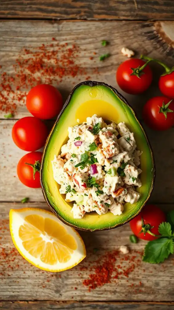 tuna salad in avocado