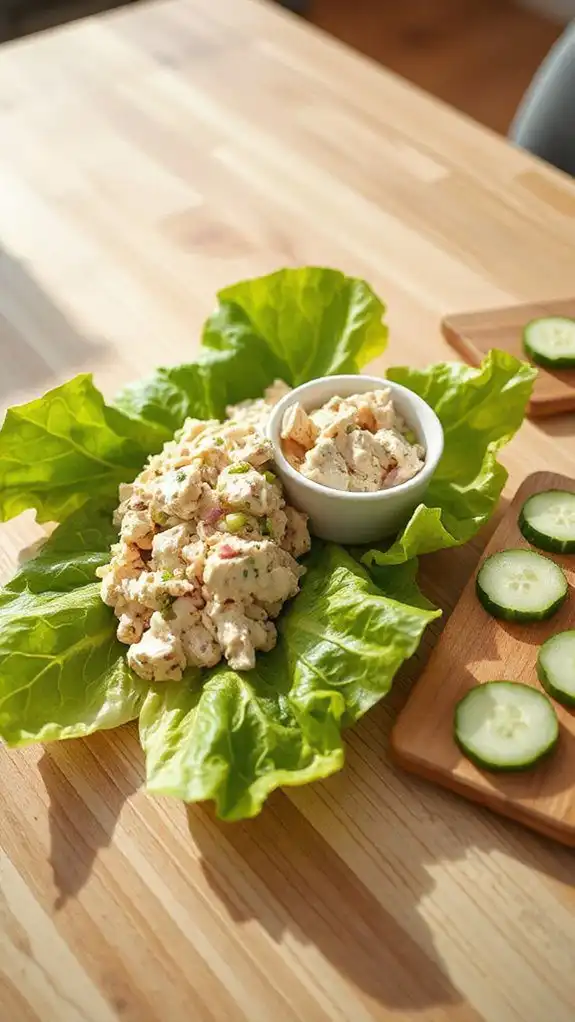 tuna salad wrapped lettuce