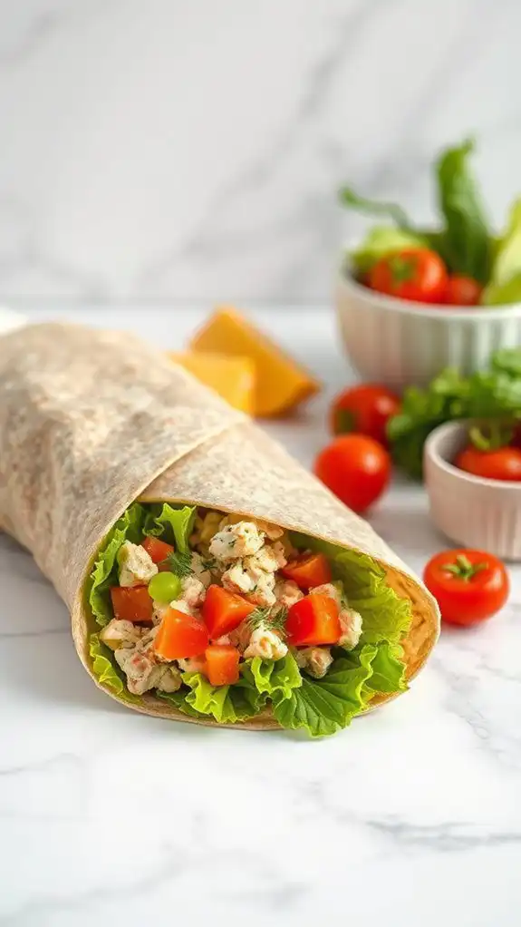 tuna salad wrapped tightly