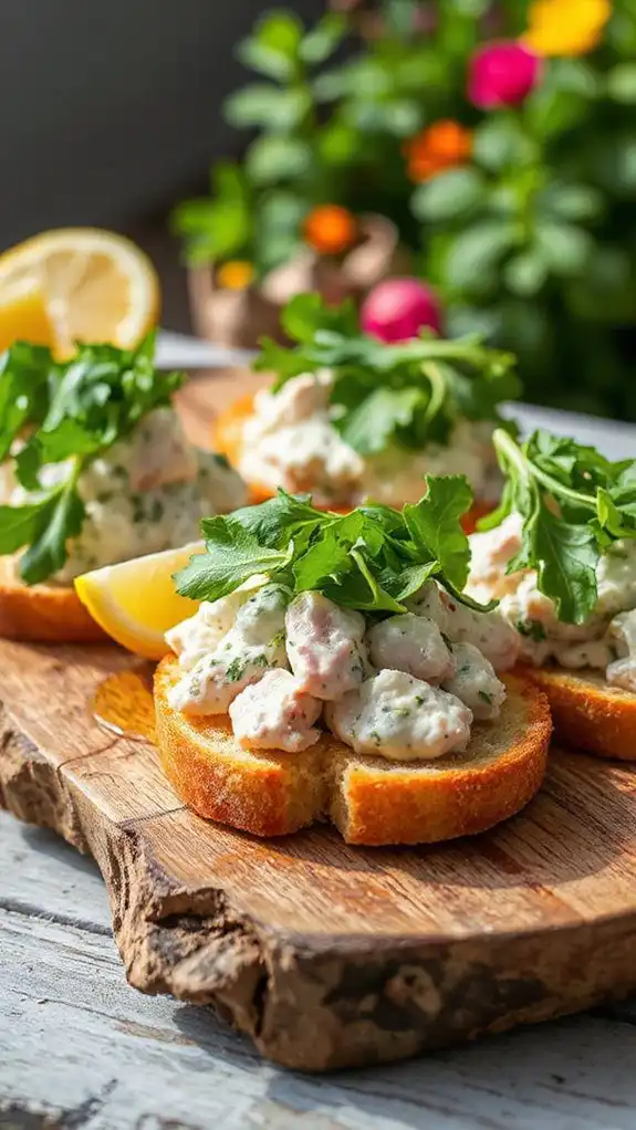 tuna tartine with arugula