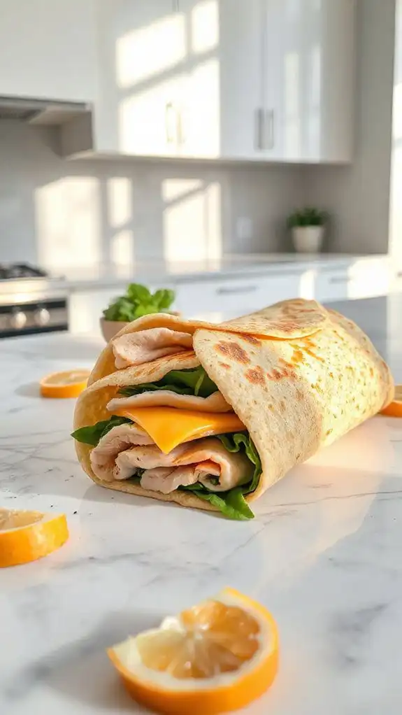 turkey and cheese wrap