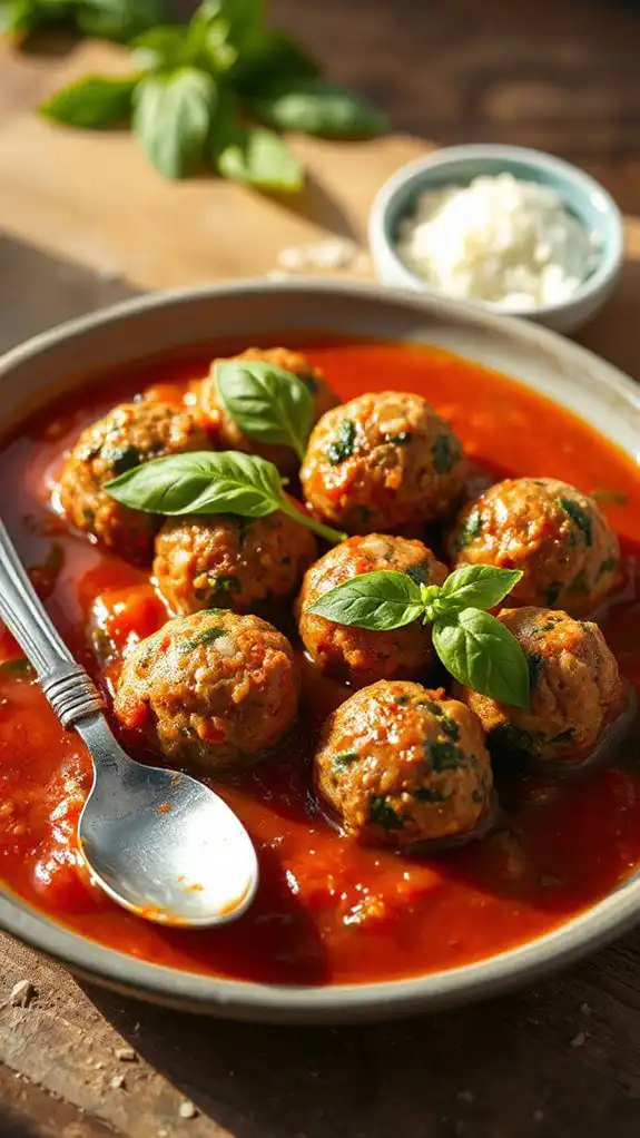 turkey spinach meatballs marinara