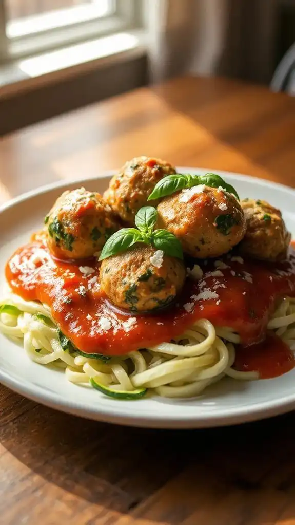 turkey spinach meatballs zoodles turkey spinach meatballs zoodles
