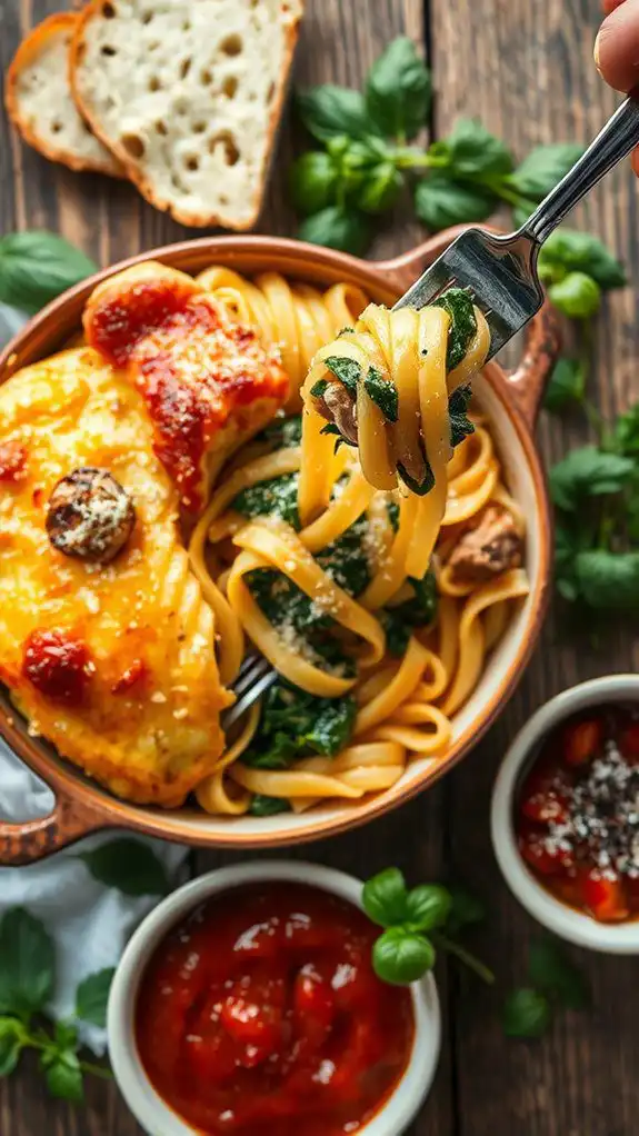 turkey spinach pasta bake