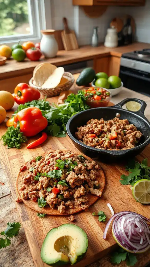 turkey tacos with veggies