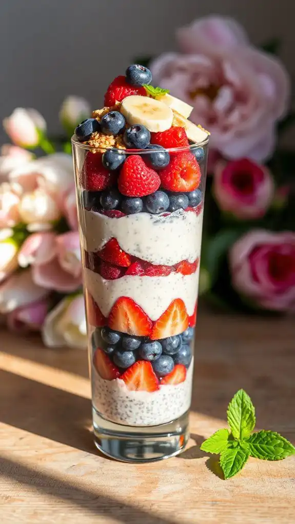 vanilla chia pudding parfait