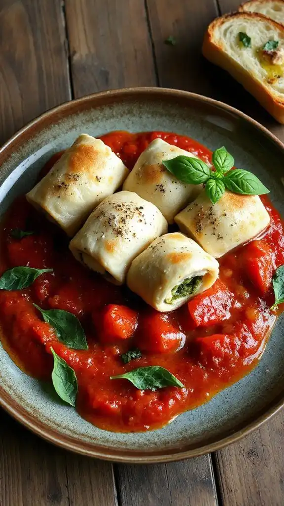 veal rolls with spinach ricotta
