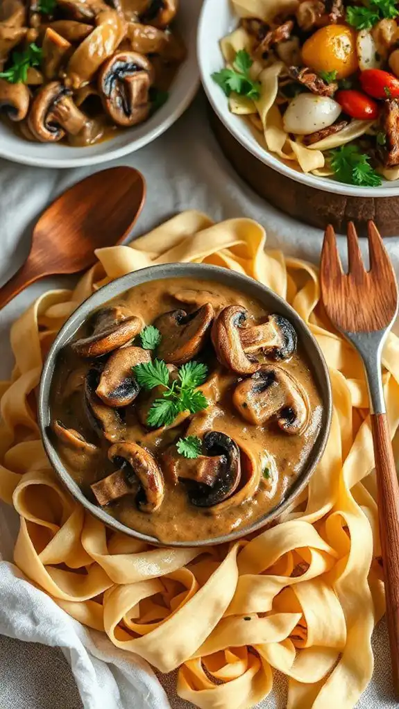 vegan mushroom pasta dish vegan mushroom pasta dish