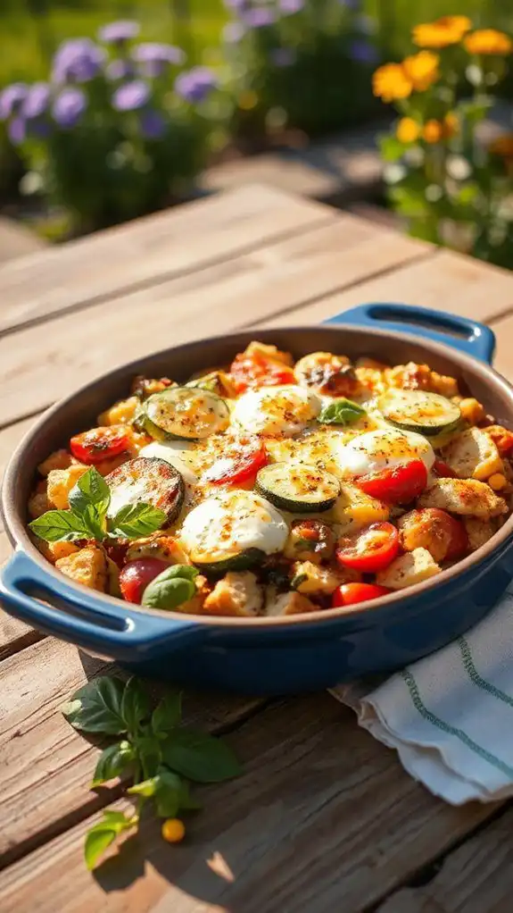 vegetable and bread bake