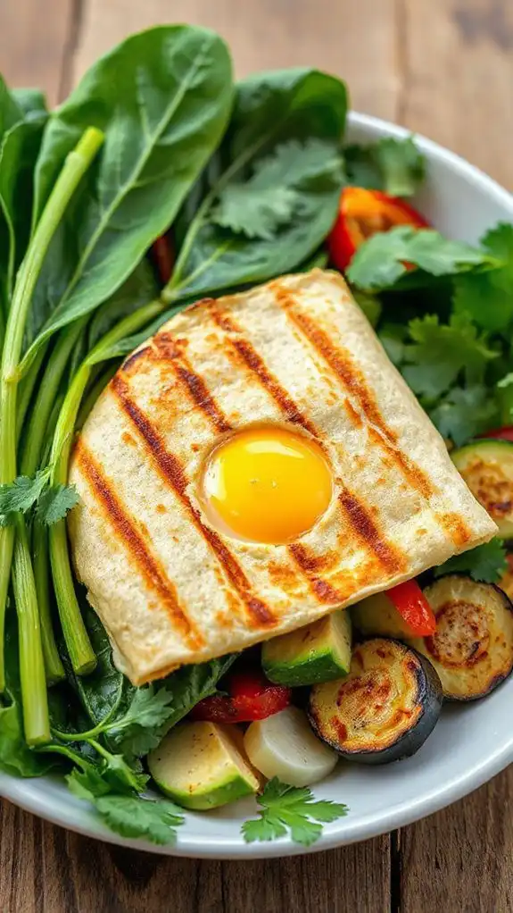 vegetable egg breakfast burrito