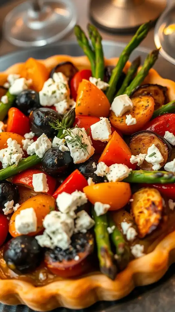 vegetable feta pastry tart