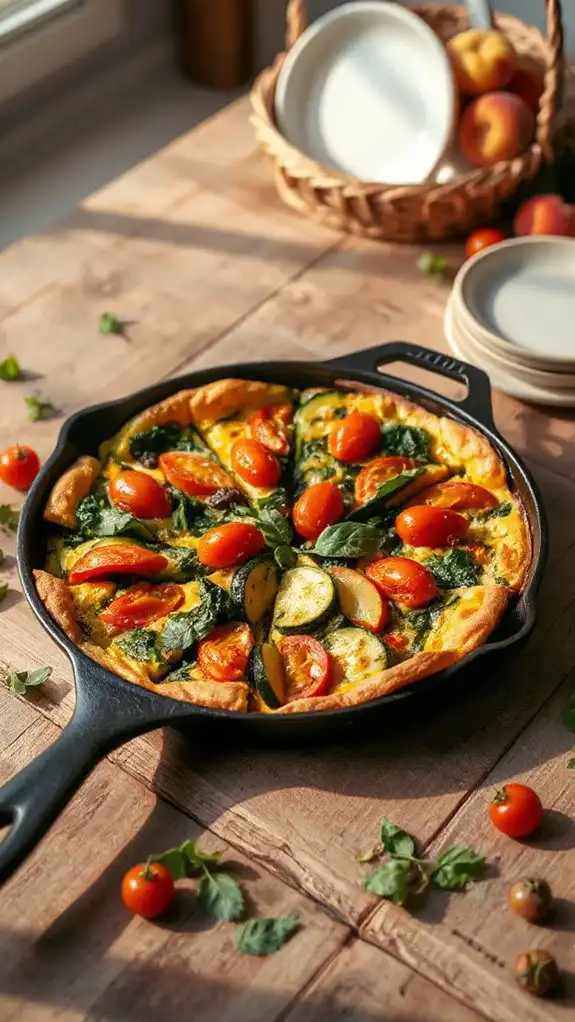 vegetable filled baked omelette