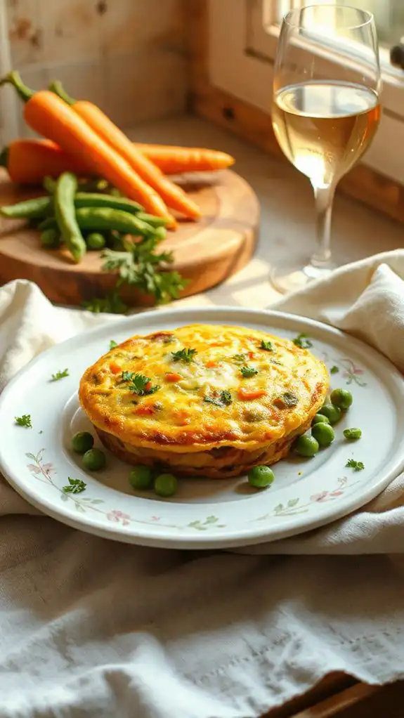 vegetable filled egg dish vegetable filled egg dish