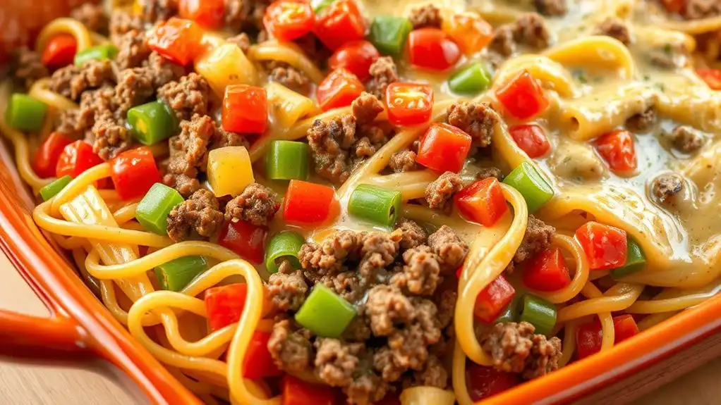 vegetable filled hamburger casserole