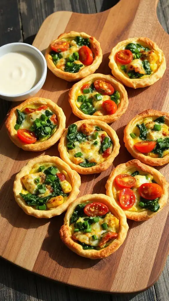 vegetable filled low carb quiches
