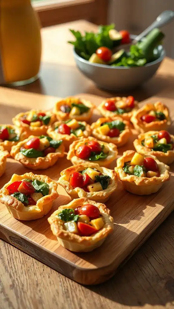 vegetable filled mini quiches recipe