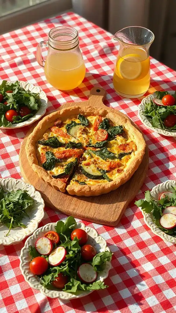 vegetable filled savory quiche
