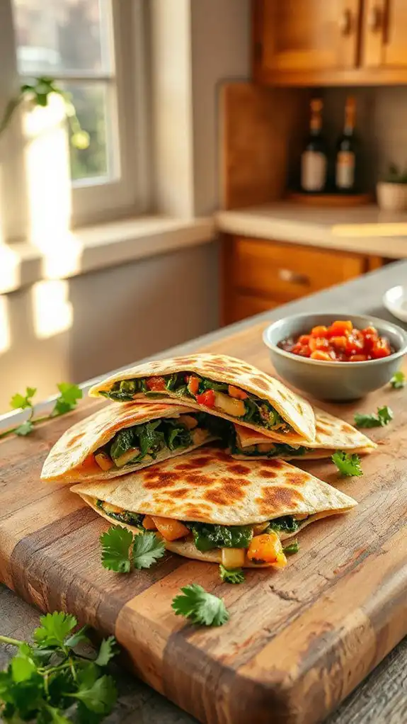 vegetable filled tortilla delight