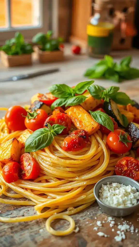 vegetable packed pasta dish