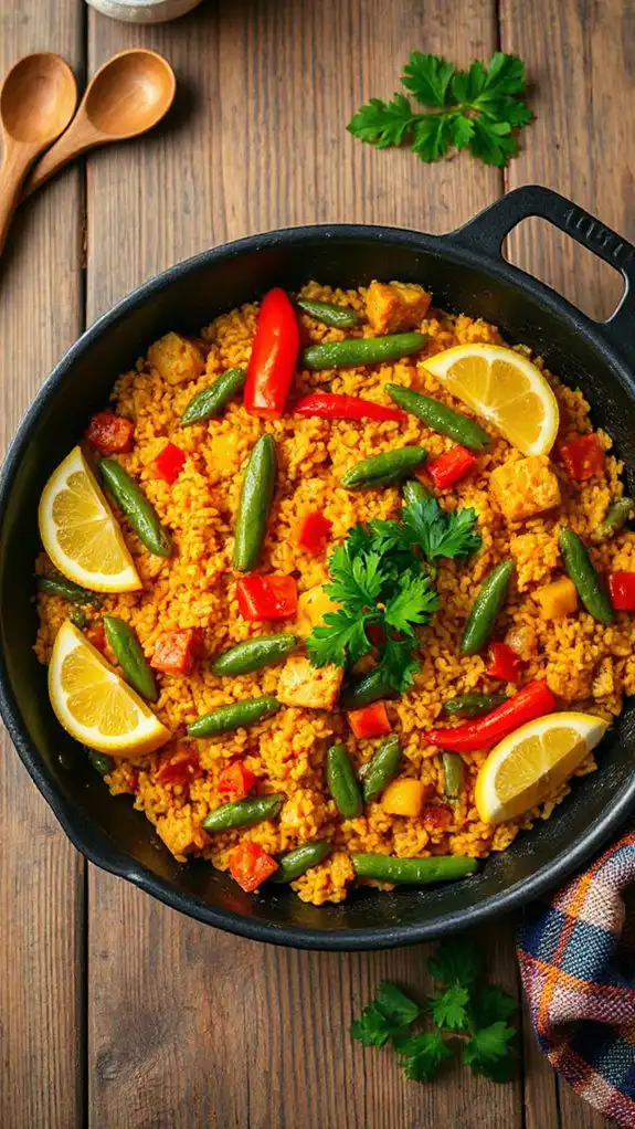 vegetable packed rice dish