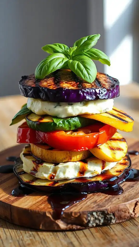 vegetable stack with cheese