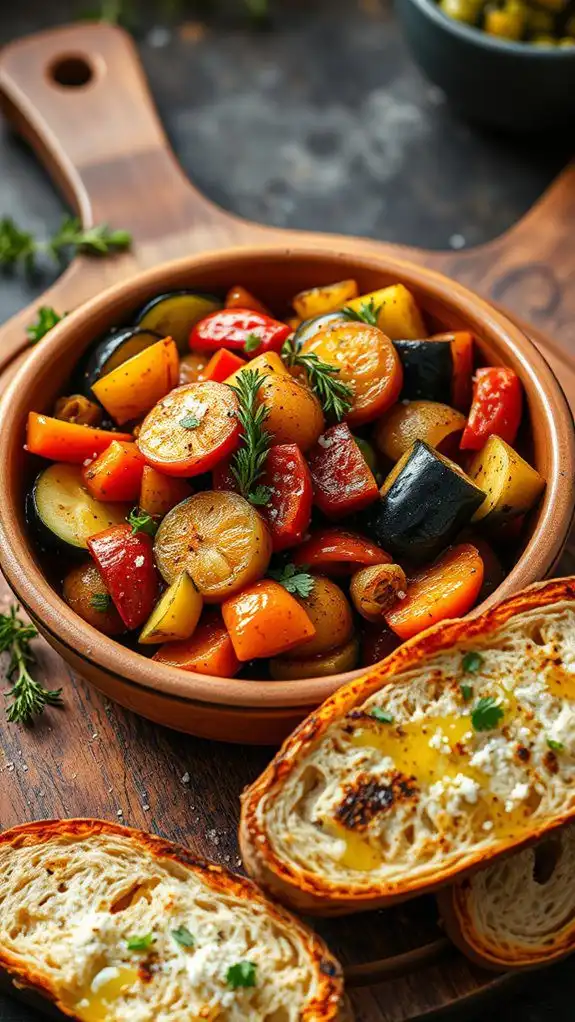 vegetable stew and bread