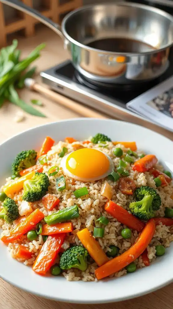 vegetable stir fried rice dish