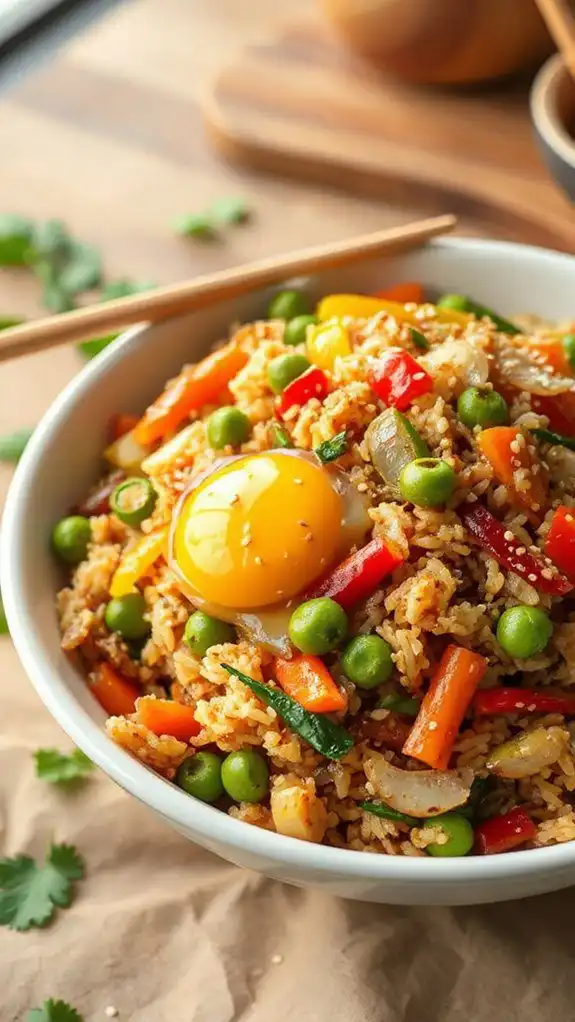 vegetable stir fried rice dish