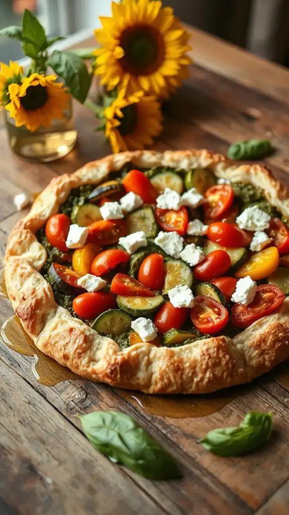 vegetable tart with pesto