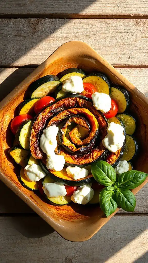 vegetable tian with goat cheese