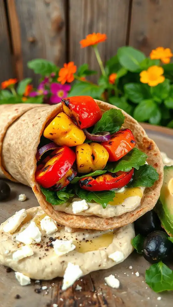 vegetable wraps with hummus