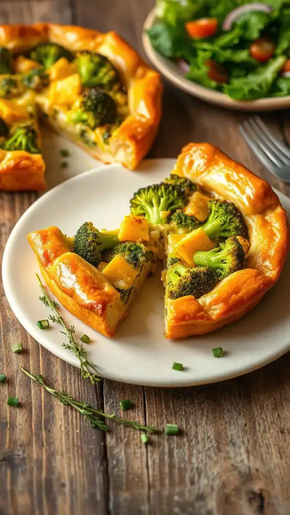 vegetarian broccoli cheddar tart