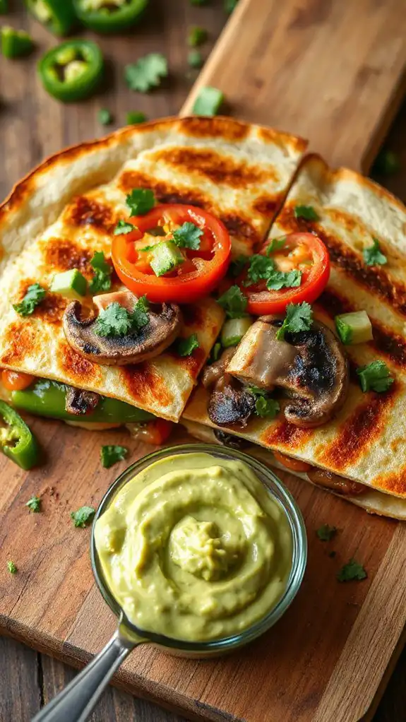 vegetarian cheese filled tortilla