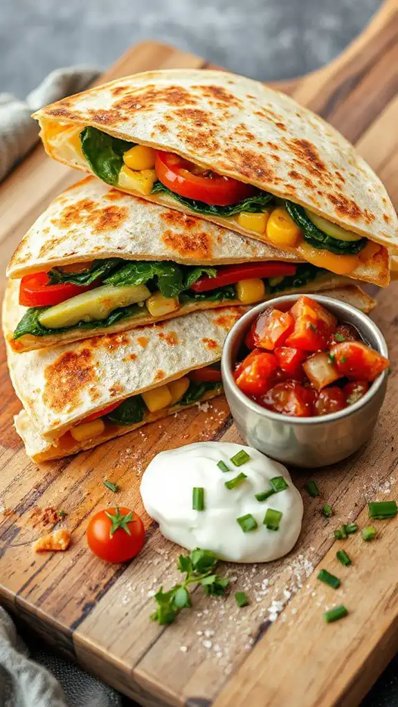 vegetarian cheese filled tortillas