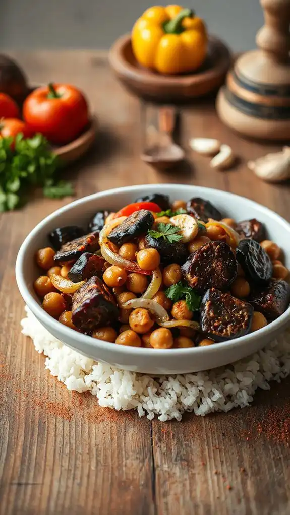vegetarian eggplant chickpea dish