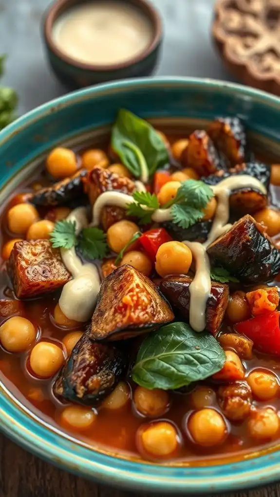 vegetarian eggplant chickpea dish