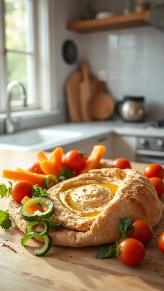 vegetarian hummus pita bowl