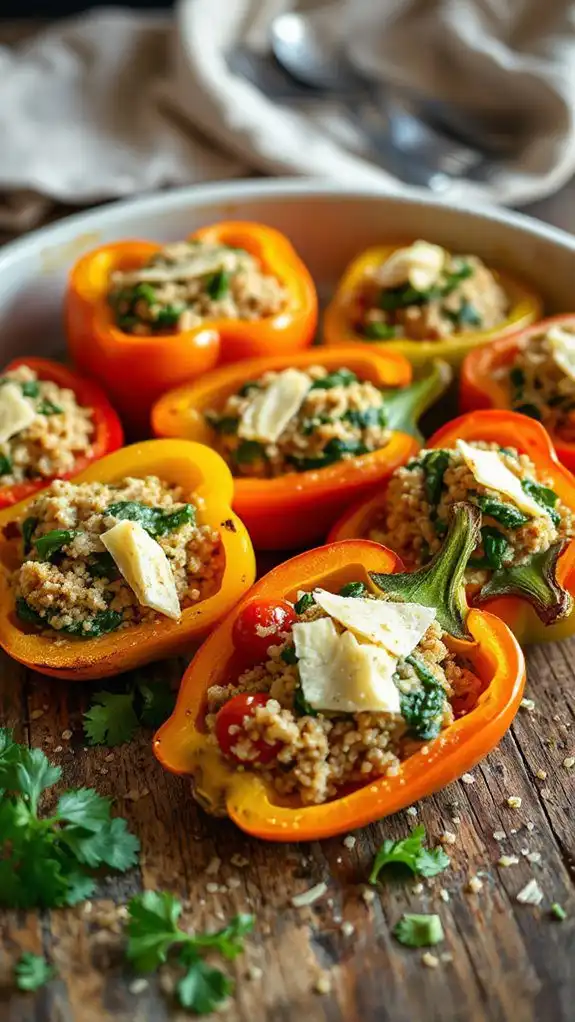 vegetarian quinoa stuffed peppers