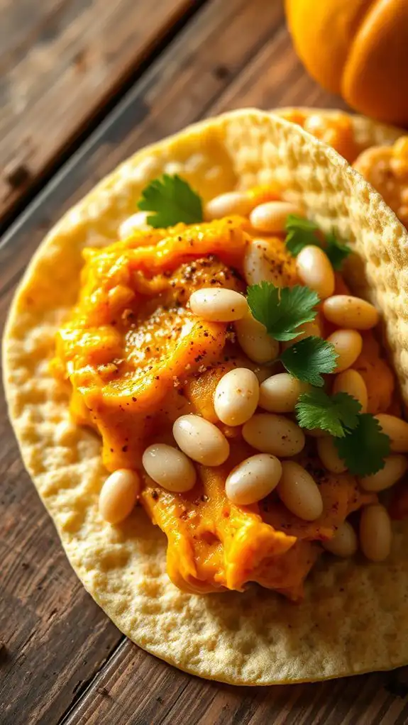 vegetarian tacos with pumpkin