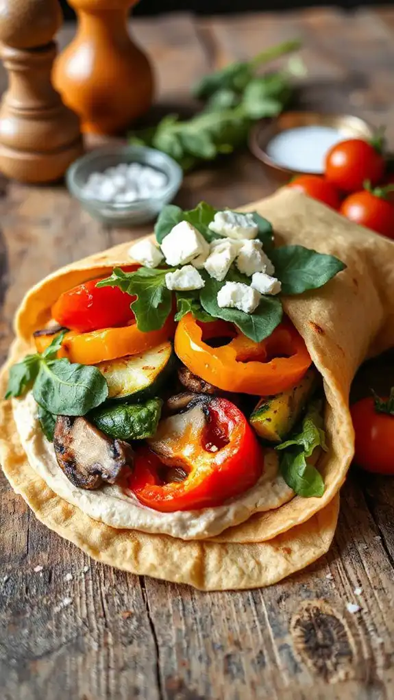 vegetarian wraps with hummus