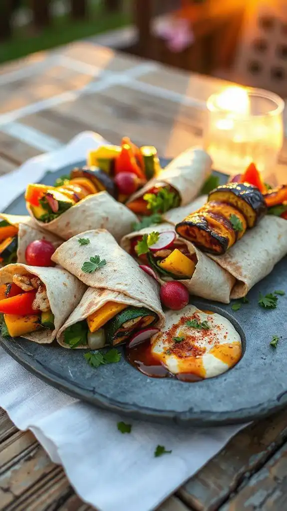 vegetarian wraps with hummus