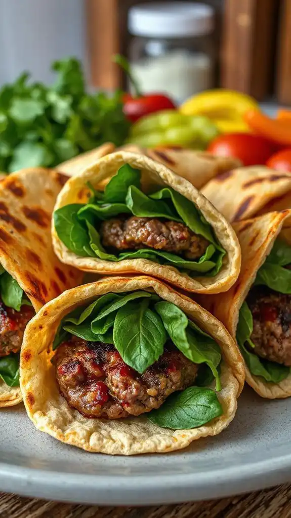 veggie filled burger wraps