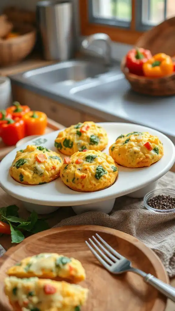 veggie filled omelet muffins