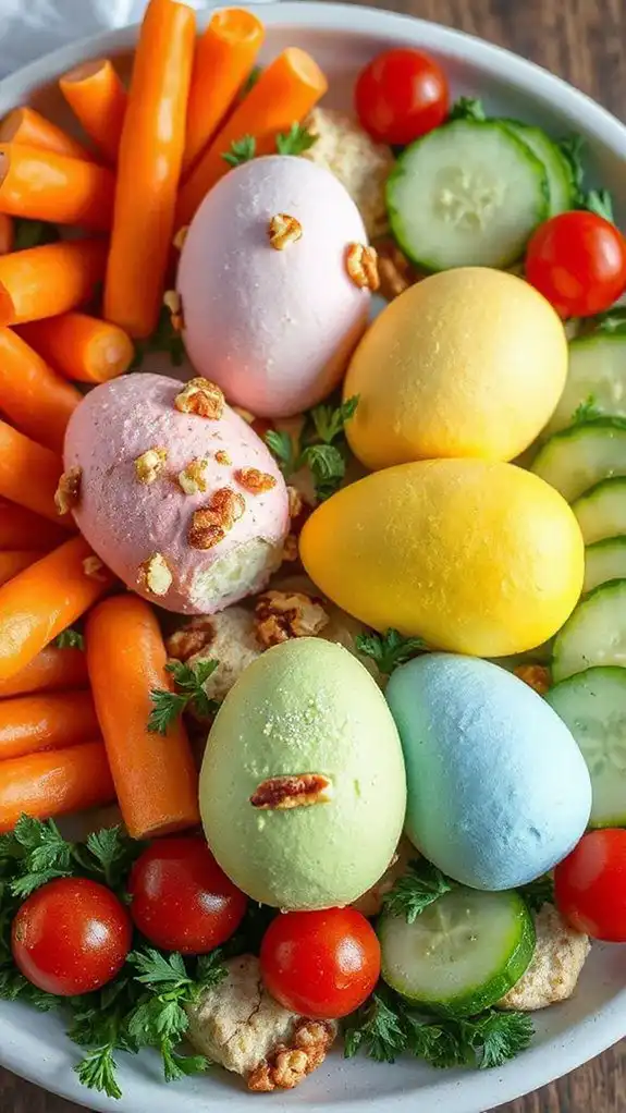 vibrant cheeseball egg treat