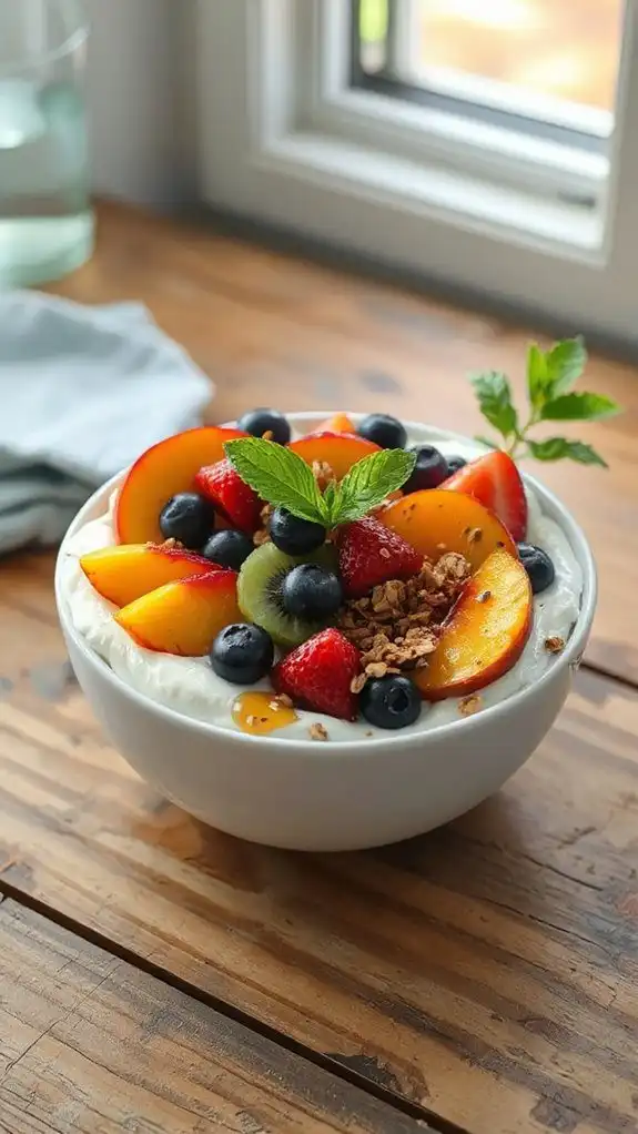 vibrant fruit yogurt bowl