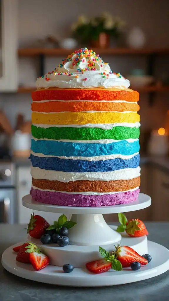 vibrant multi colored cake
