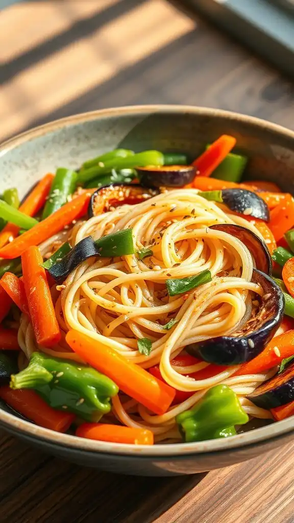 vibrant noodle vegetable dish